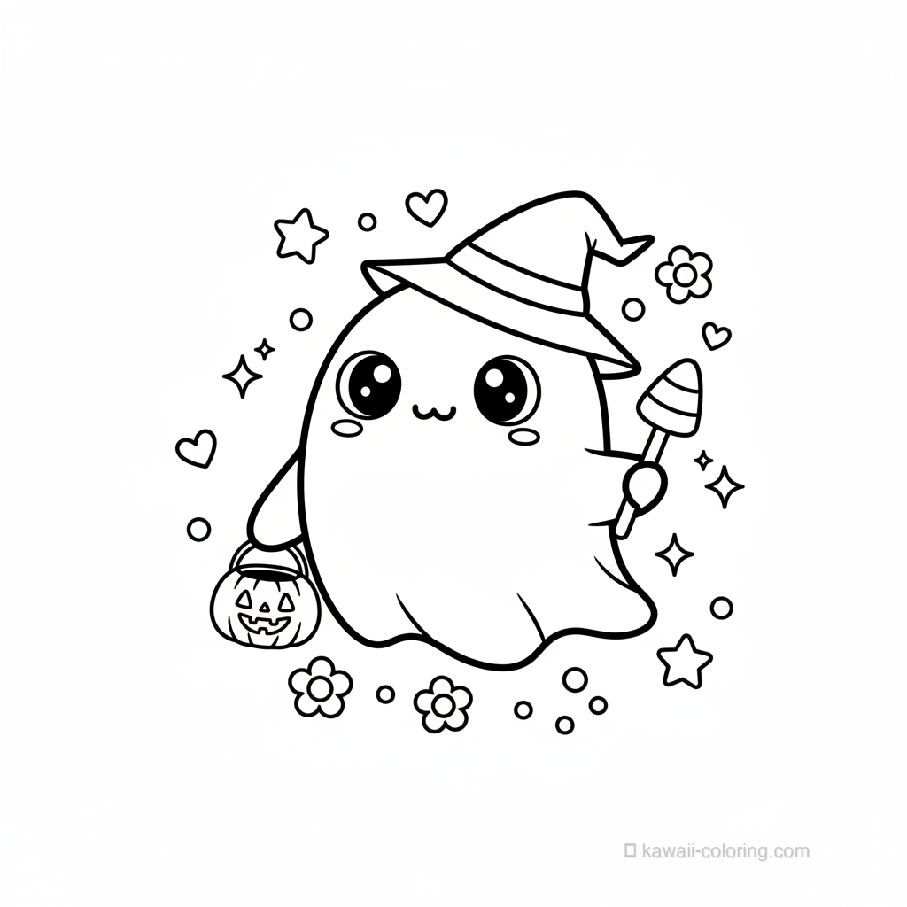 Coloriage Kawaii Halloween Kawaii #11