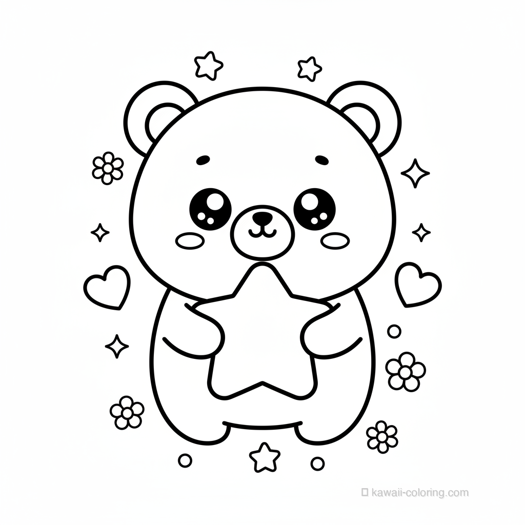 Ours Kawaii avec Étoile #9