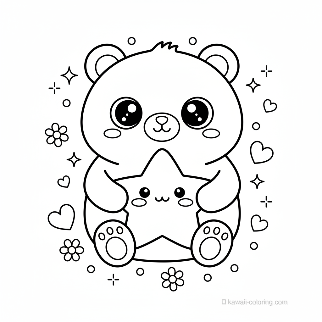 Ours Kawaii avec Étoile #15