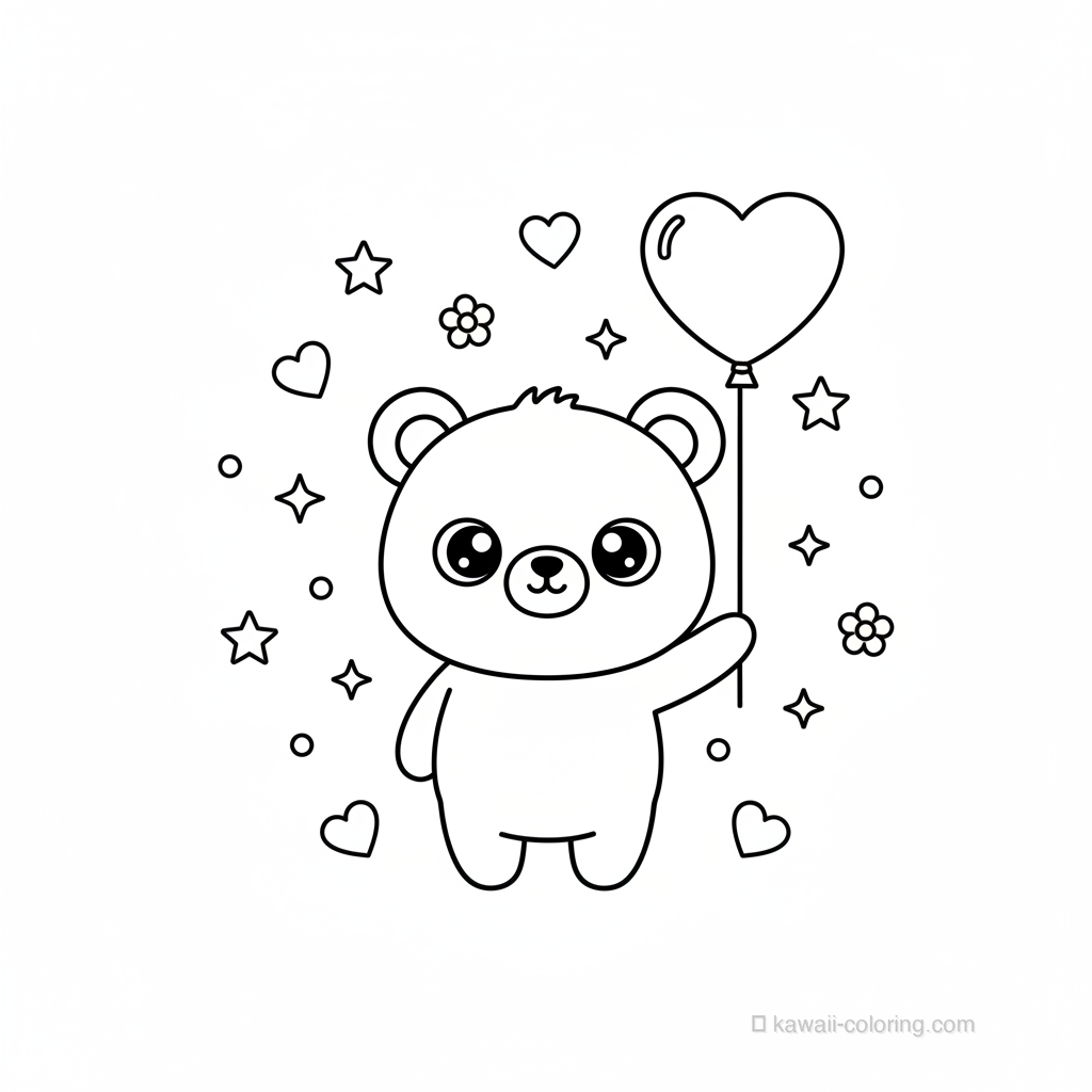 Ours Kawaii avec Ballon #10