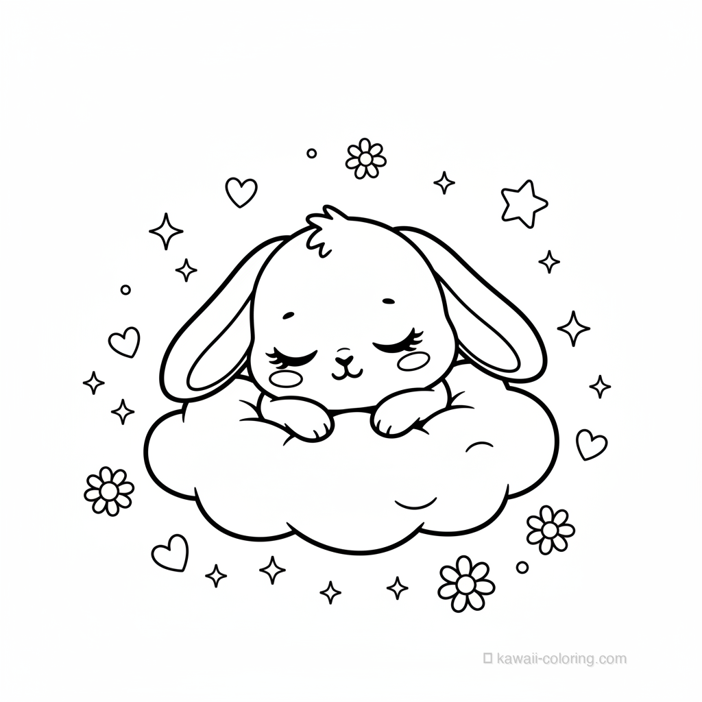 Sleeping Baby Kawaii Bunny #4