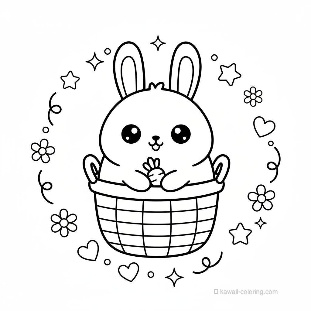 Lapin Kawaii dans Panier #1