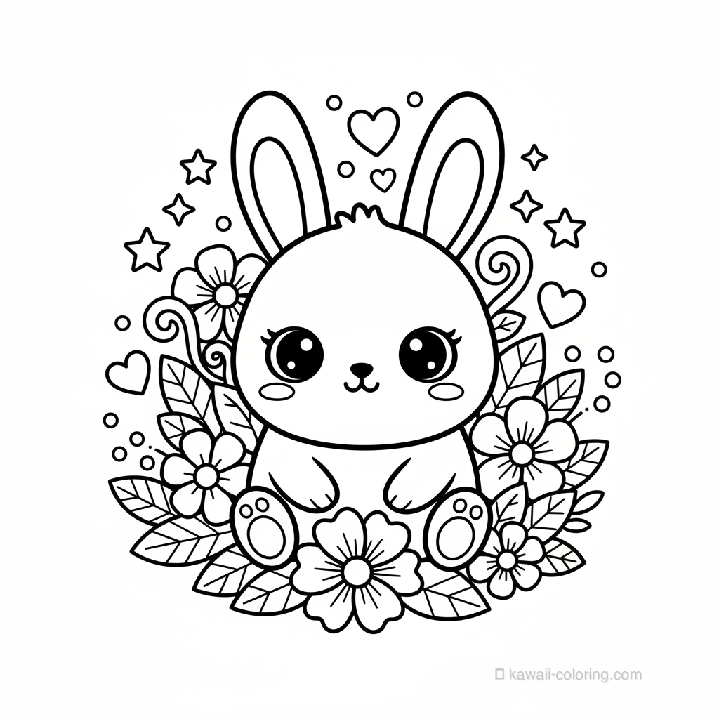 Lapin Kawaii dans les Fleurs #18