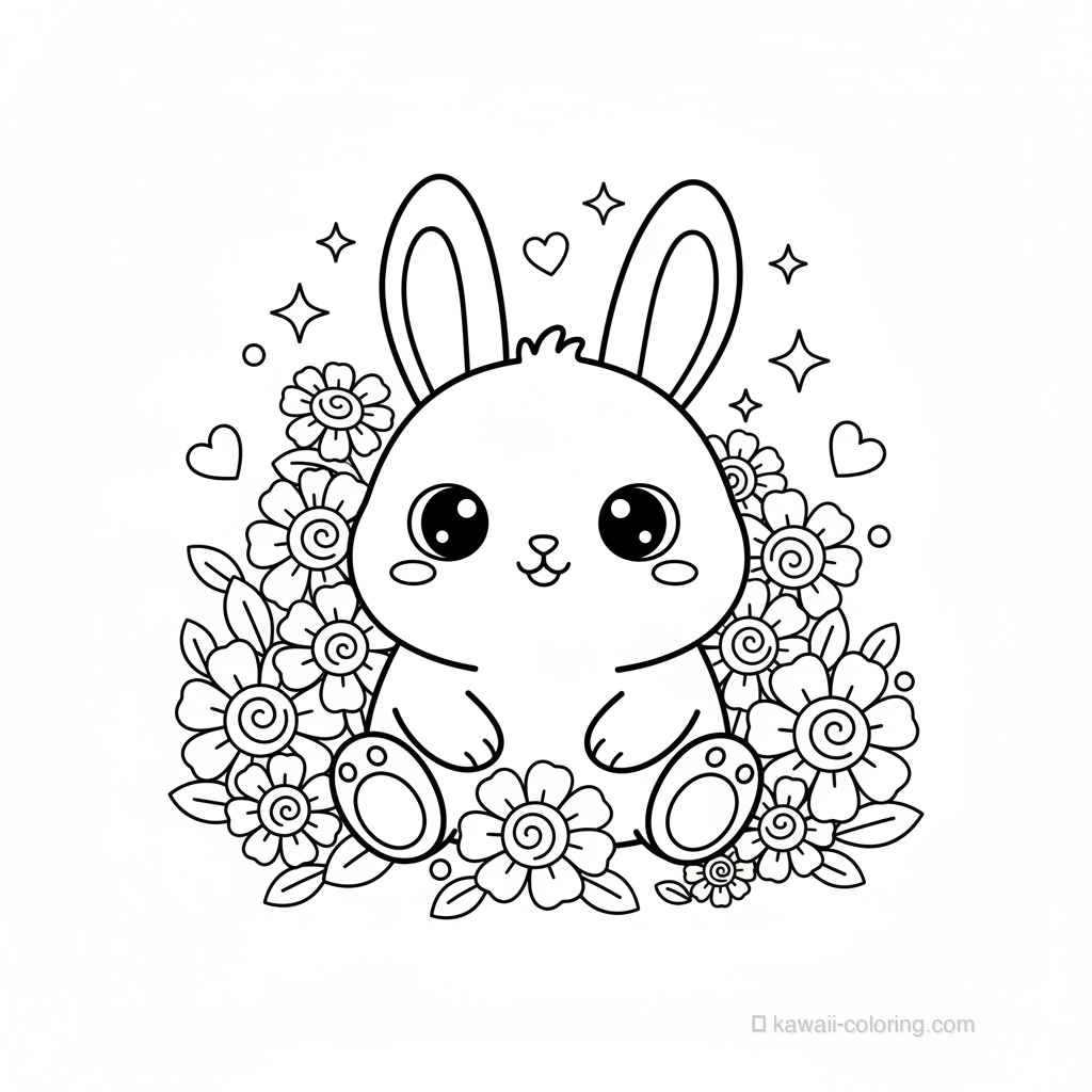 Kawaii Bunnies Ausmalbild #20