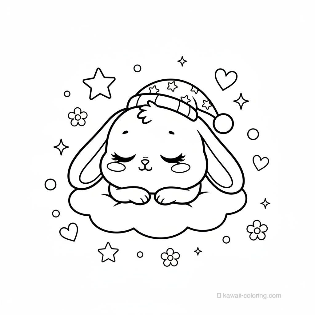 Dibujo Kawaii Bunnies para Colorear #15