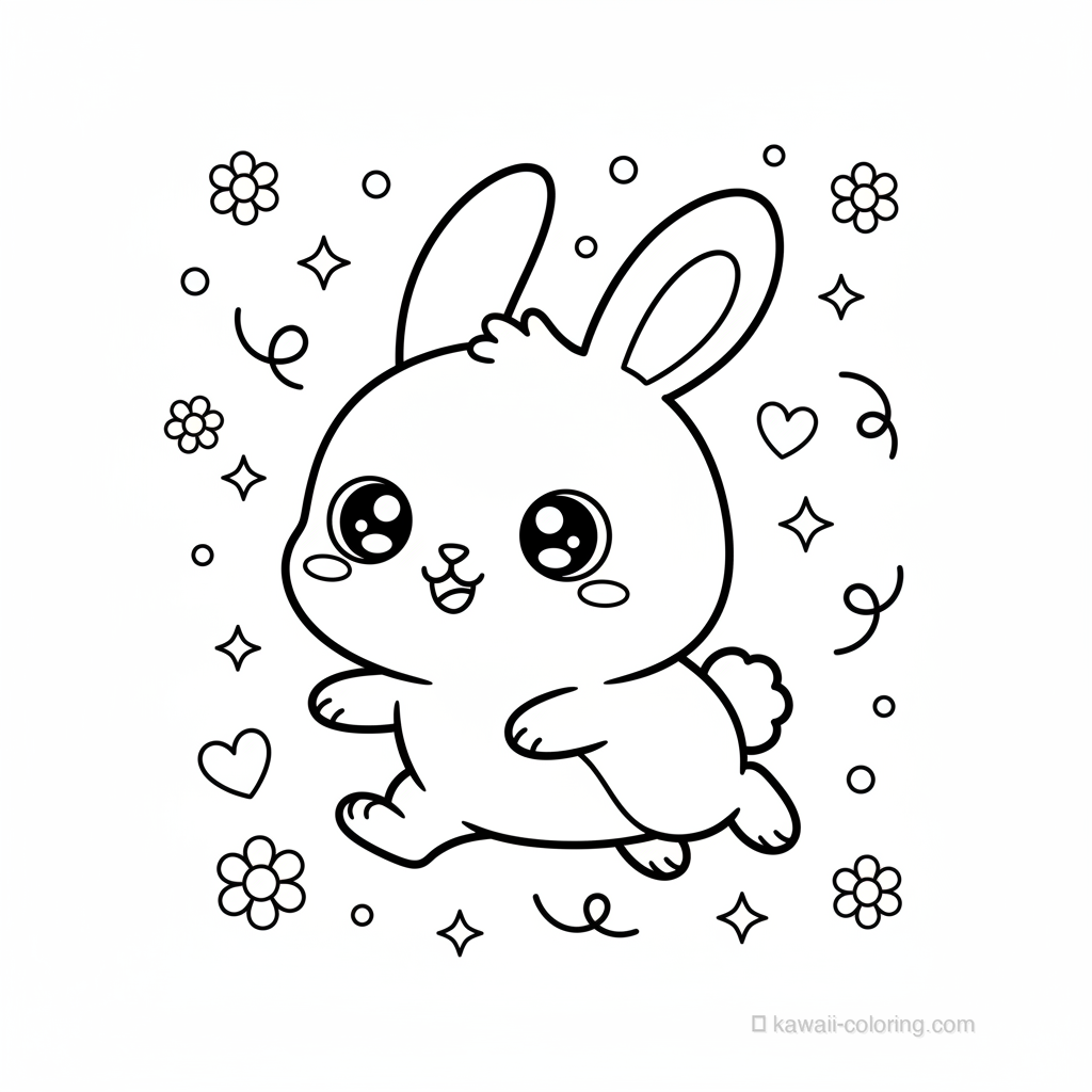 Desenho Kawaii Bunnies para Colorir #13