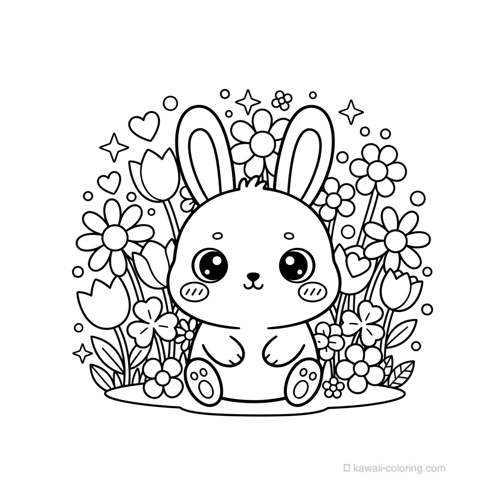 Lapin Kawaii dans les Fleurs #19