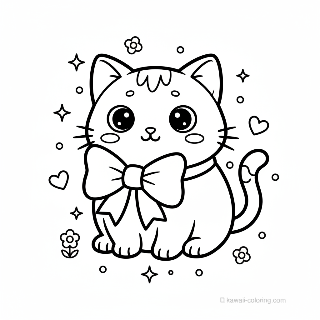 Chat Kawaii avec Noeud #17