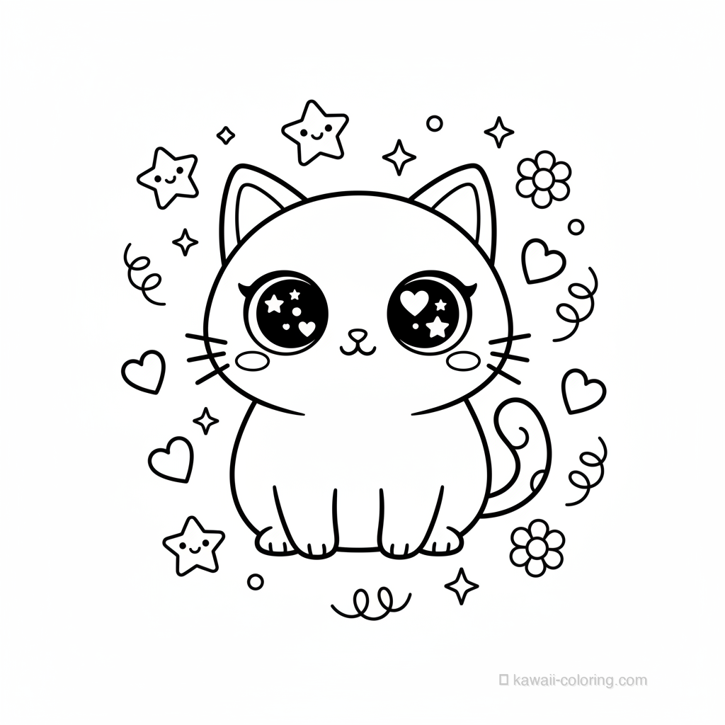 Chat Kawaii aux Grands Yeux #9