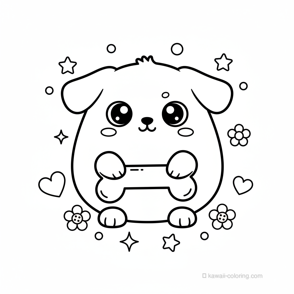 Chien Kawaii avec Os #16