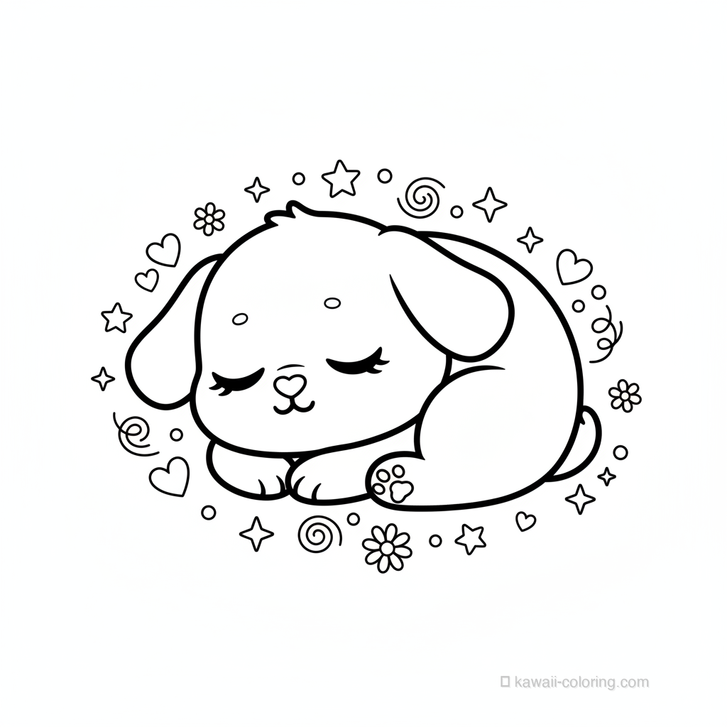 Chien Kawaii Endormi #19