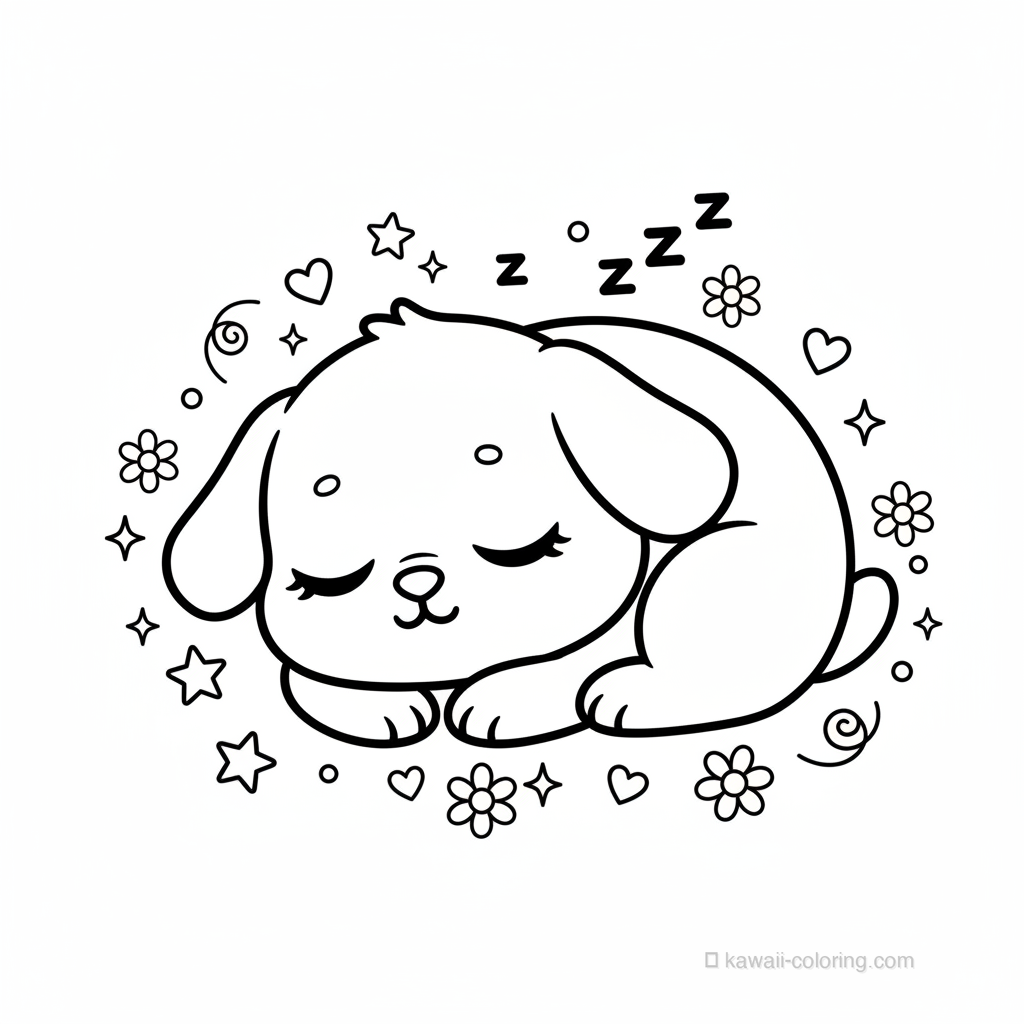 Kawaii Dogs Ausmalbild #20