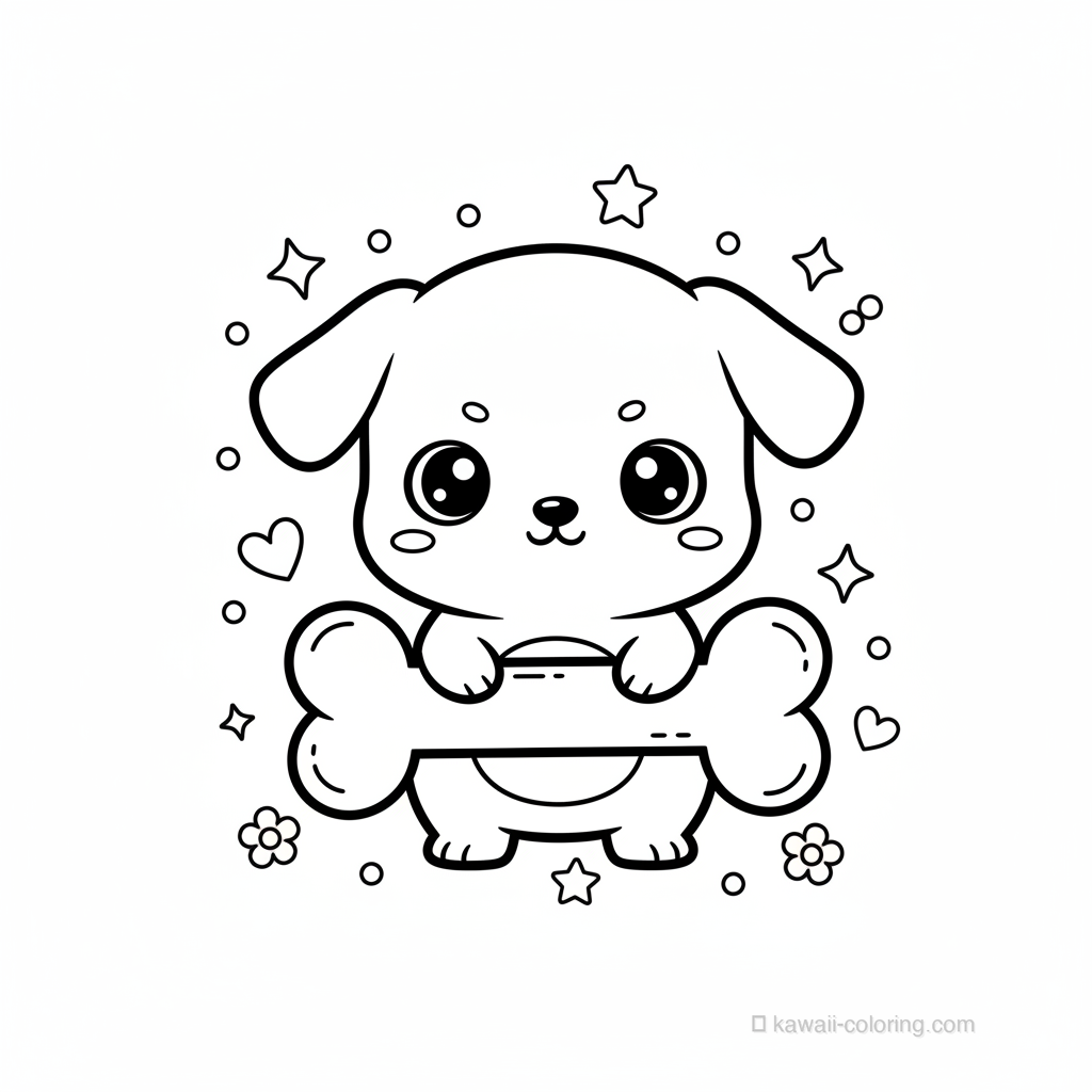 Kawaii Dog with Bone #3