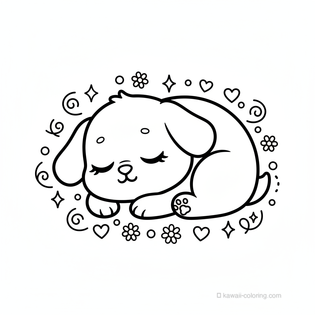Chien Kawaii Endormi #5