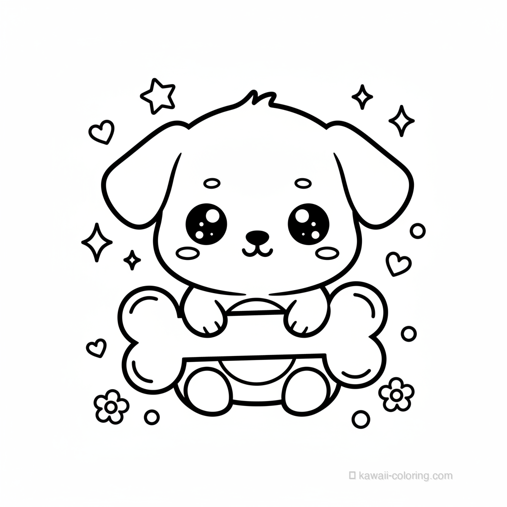 Chien Kawaii avec Os #12