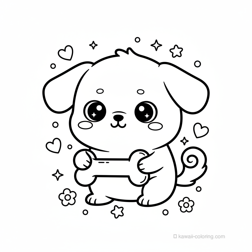 Chien Kawaii avec Os #8