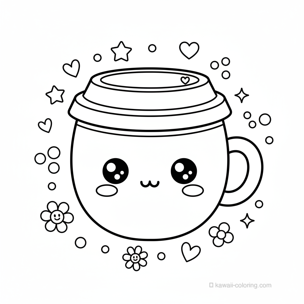 Dibujo Kawaii Drinks para Colorear #9