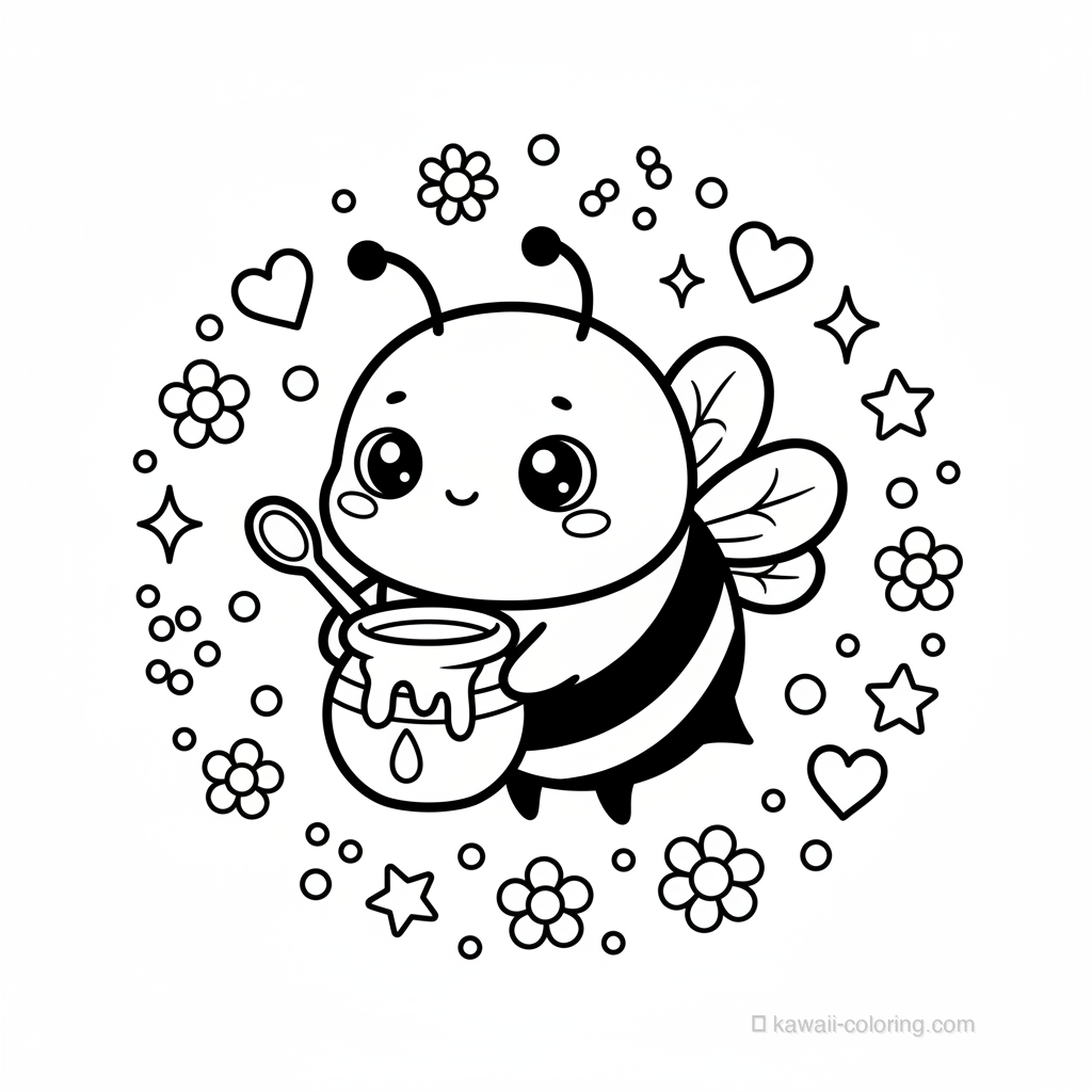 Abeille Kawaii avec Miel #1