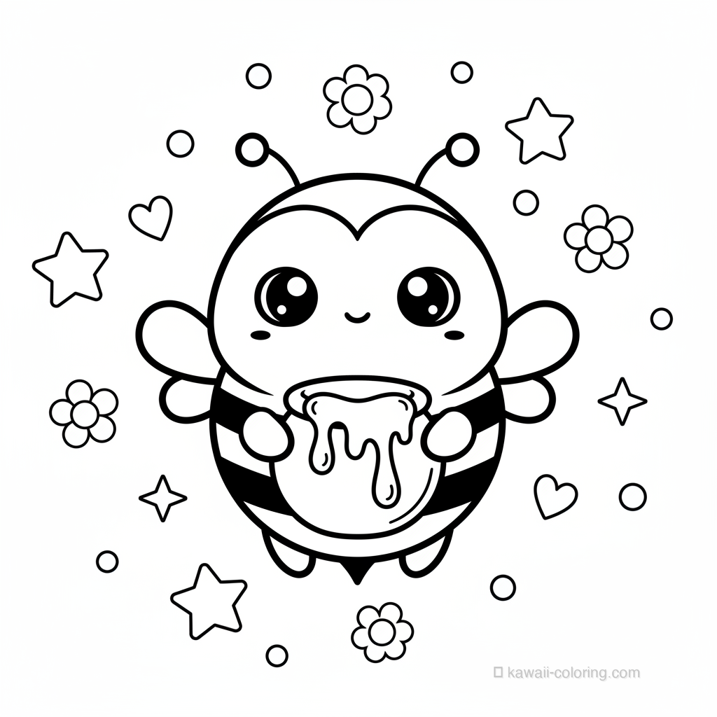 Abeille Kawaii avec Miel #5