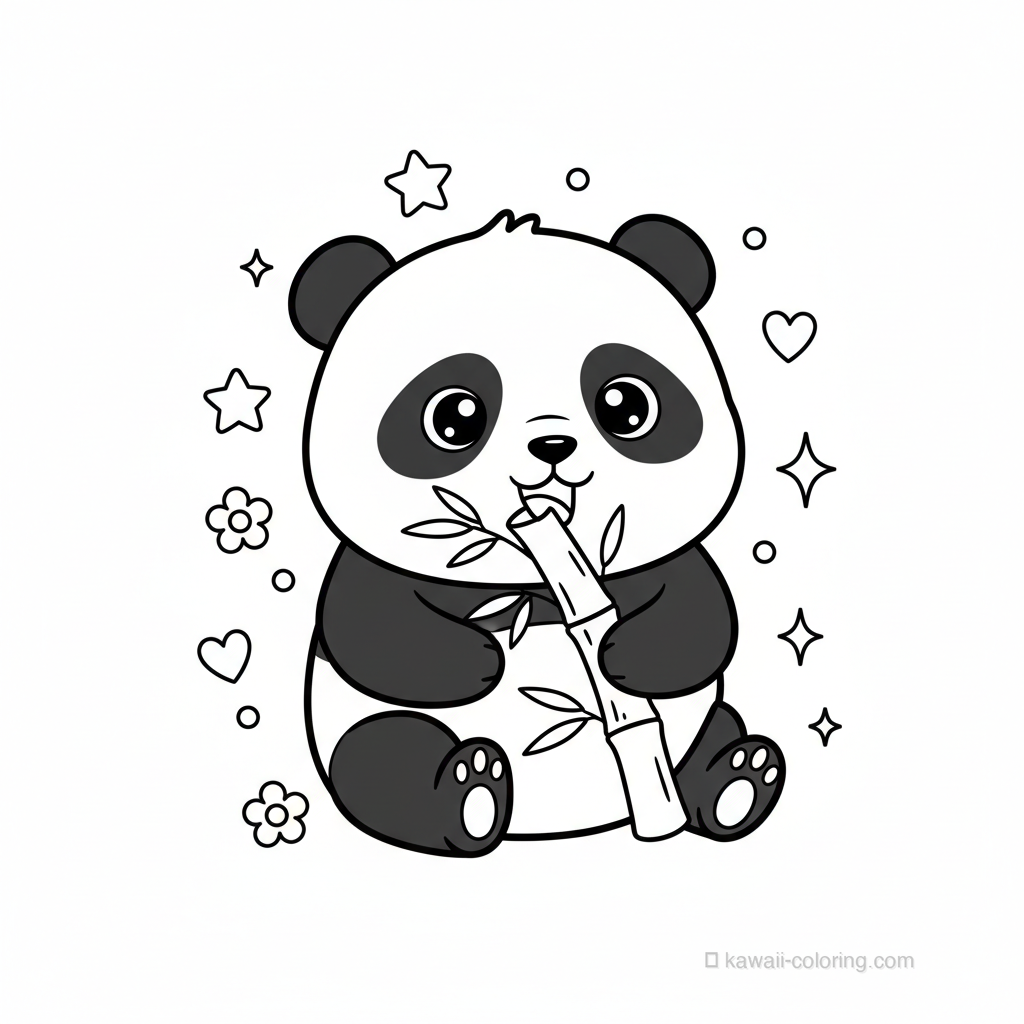 Panda Kawaii Mange Bambou #1
