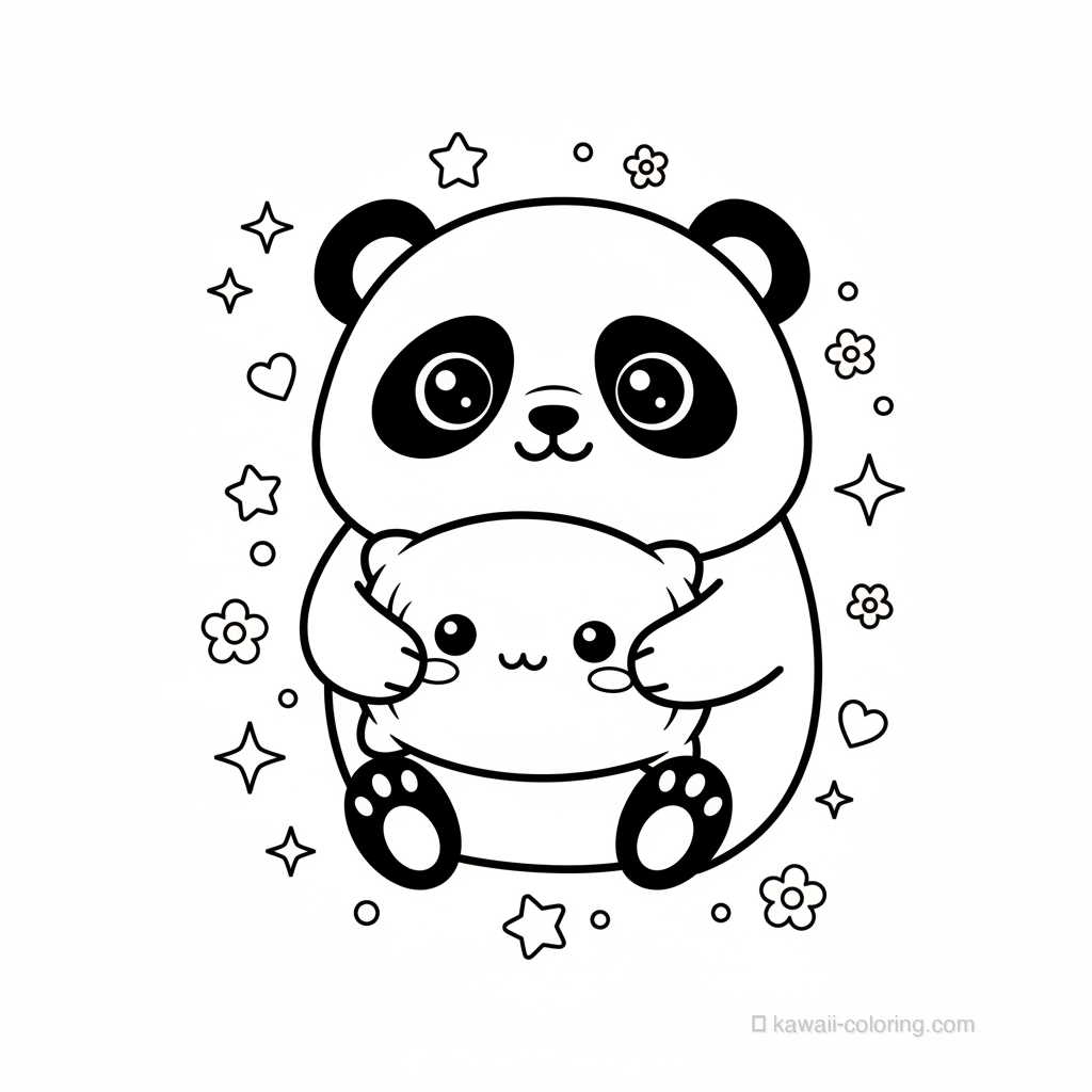 Kawaii Pandas Ausmalbild #10