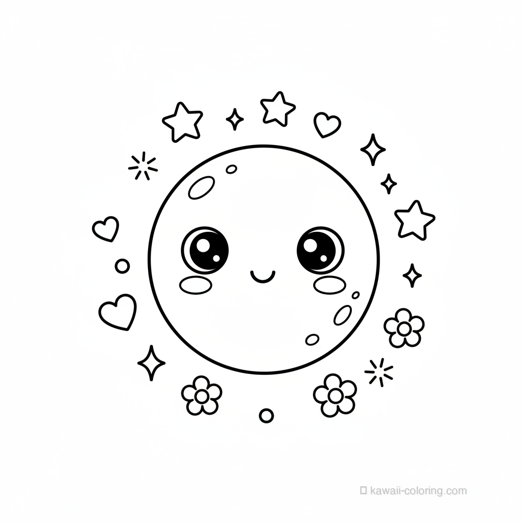 Lune Kawaii Étoilée #5