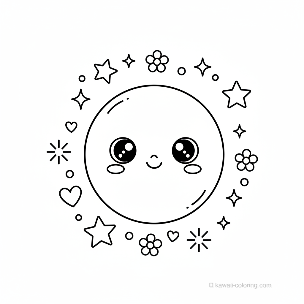 Lune Kawaii Étoilée #1