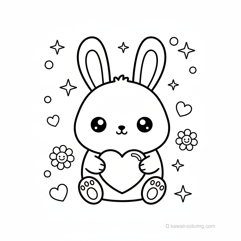 Coloriage Kawaii Lapins Kawaii #30