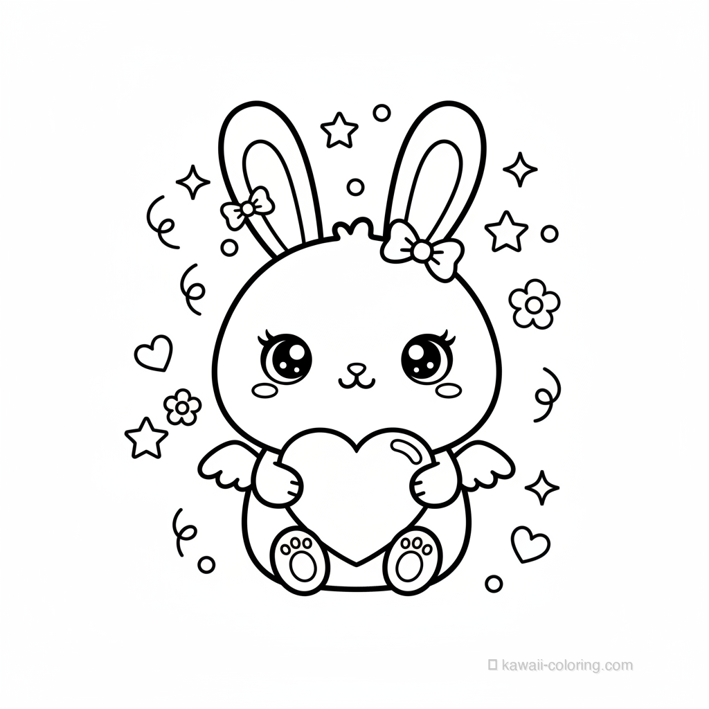 Coloriage Kawaii Lapins Kawaii #27