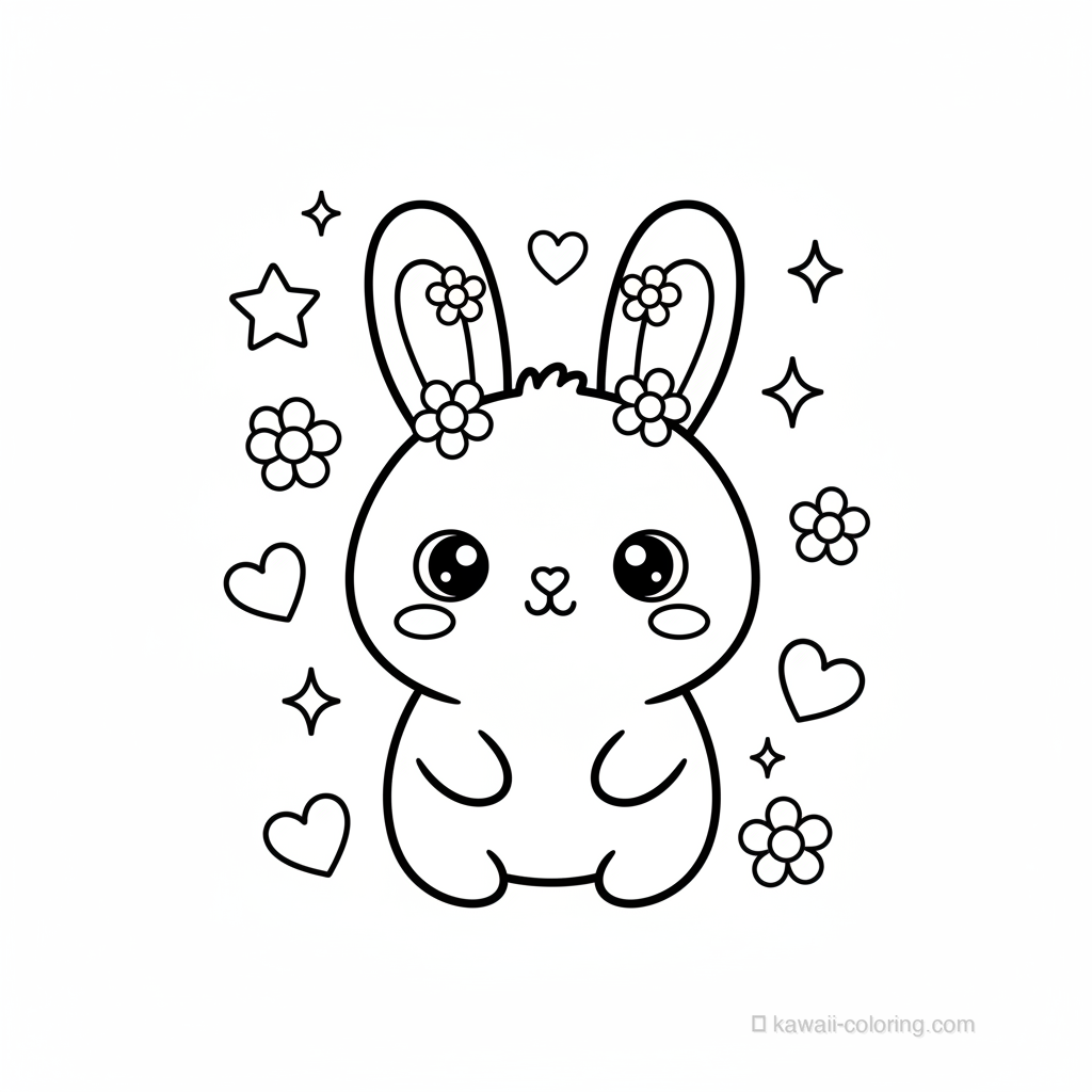 Coloriage Kawaii Lapins Kawaii #22