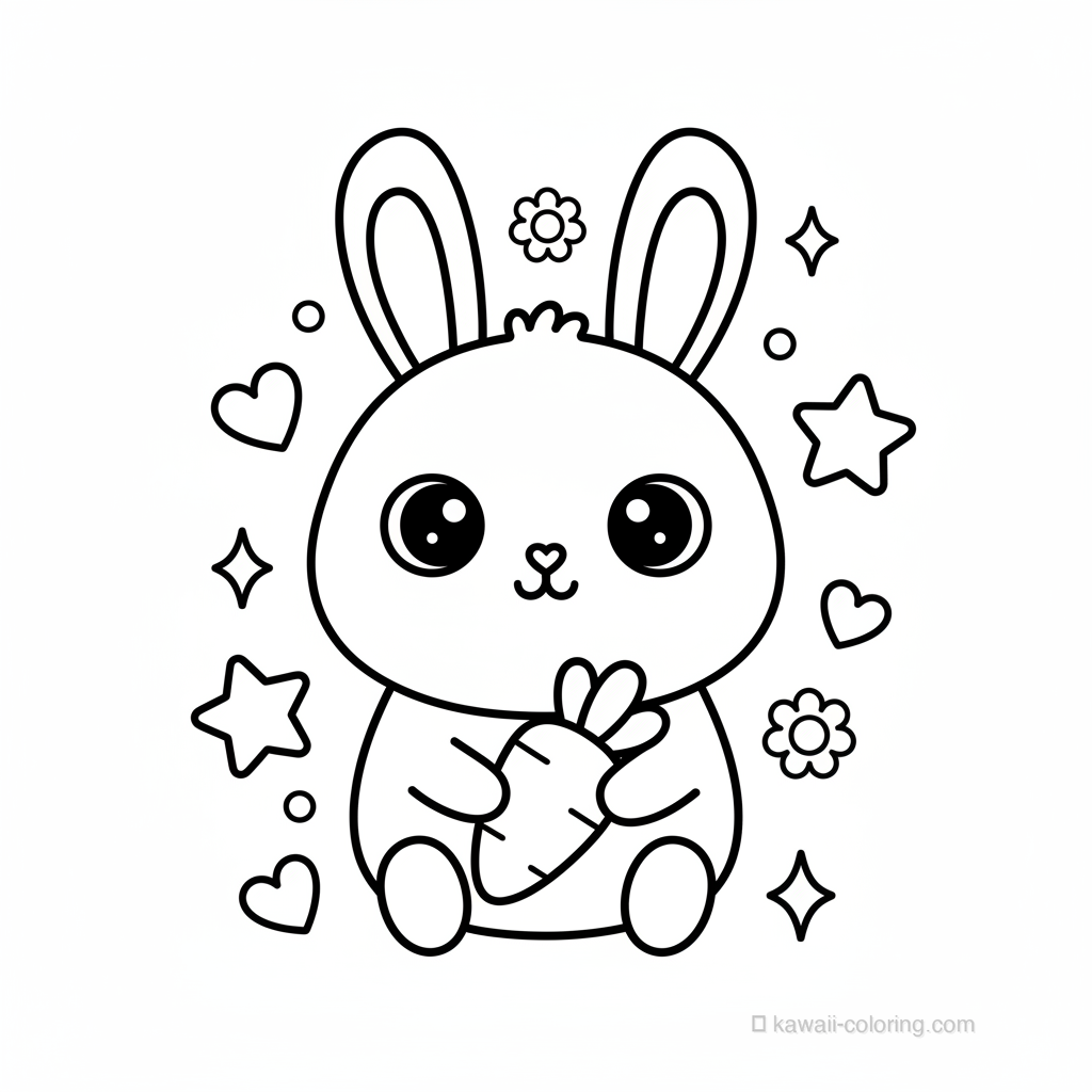 Dibujo Kawaii Bunnies para Colorear #25