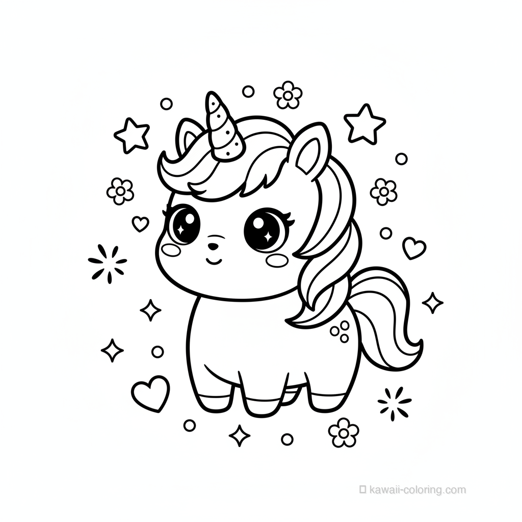 Kawaii Unicorns Ausmalbild #21