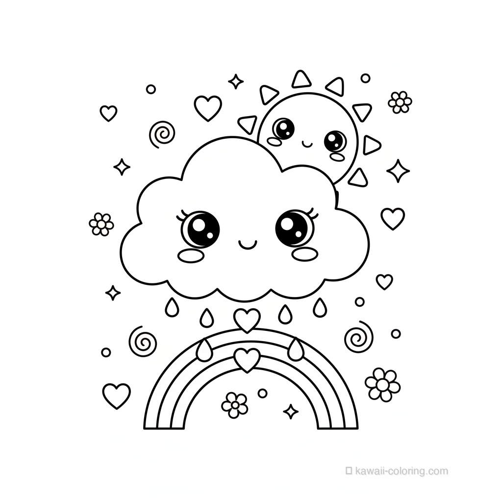 Coloriage Kawaii Météo Kawaii #16