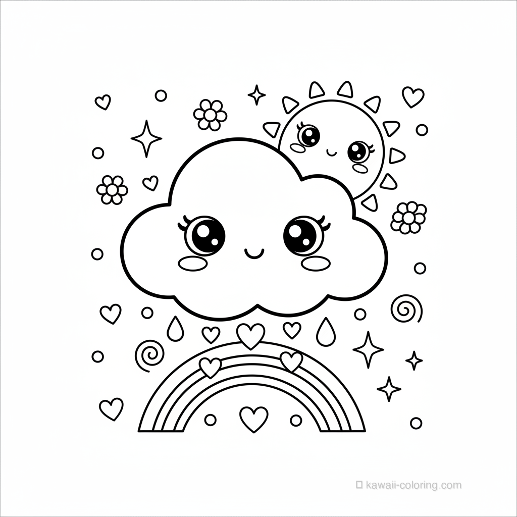 Coloriage Kawaii Météo Kawaii #20