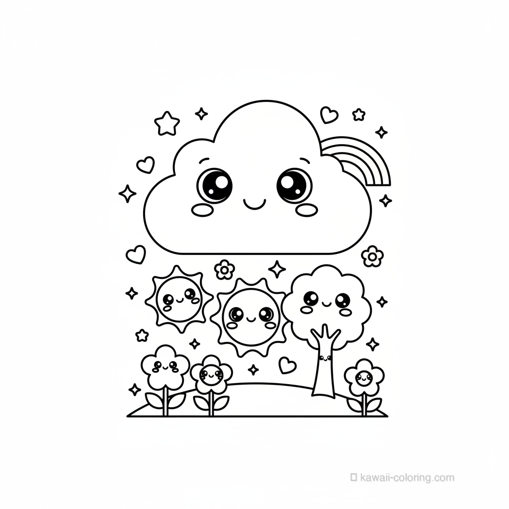 Coloriage Kawaii Nature Kawaii #28