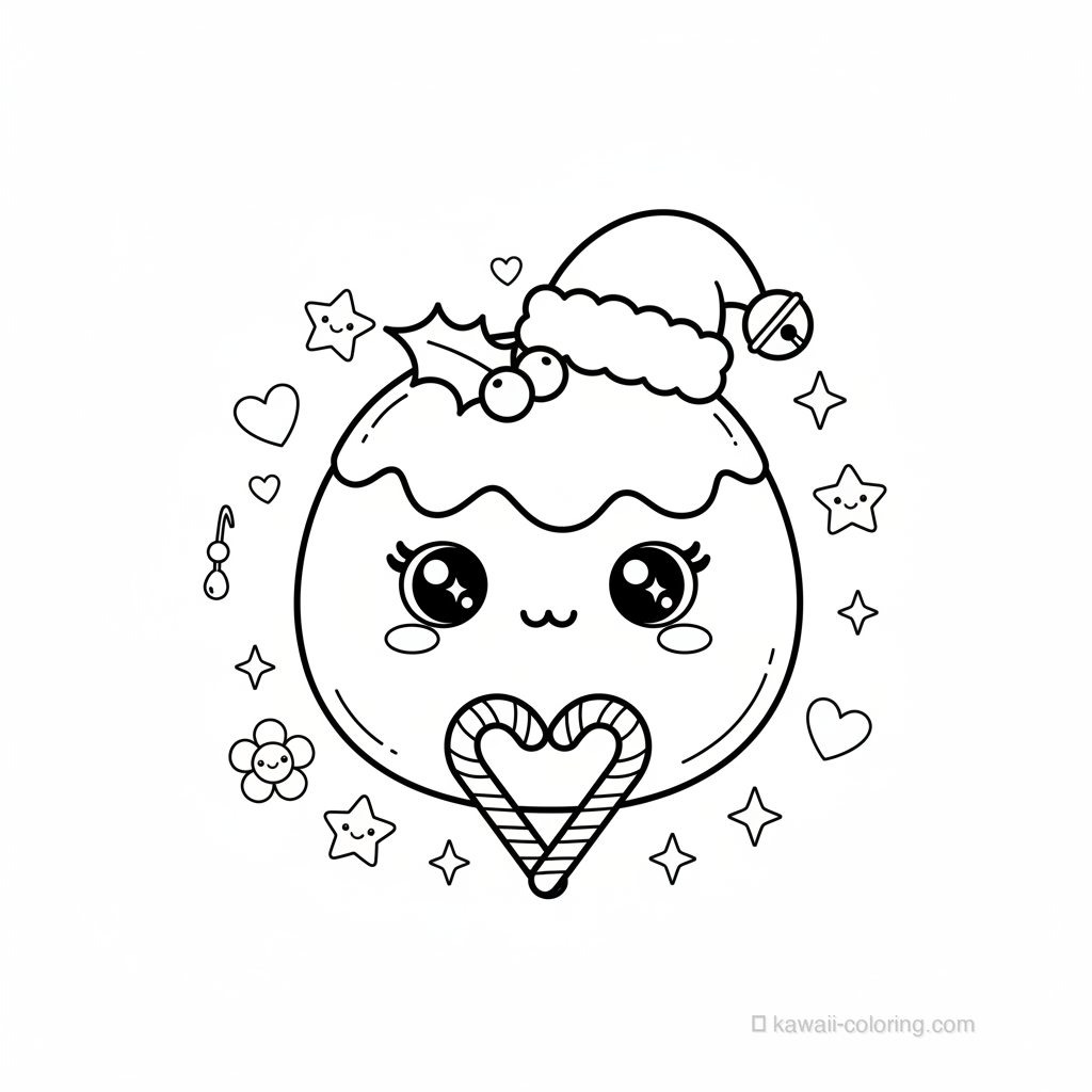 Coloriage Kawaii Noël Kawaii #11