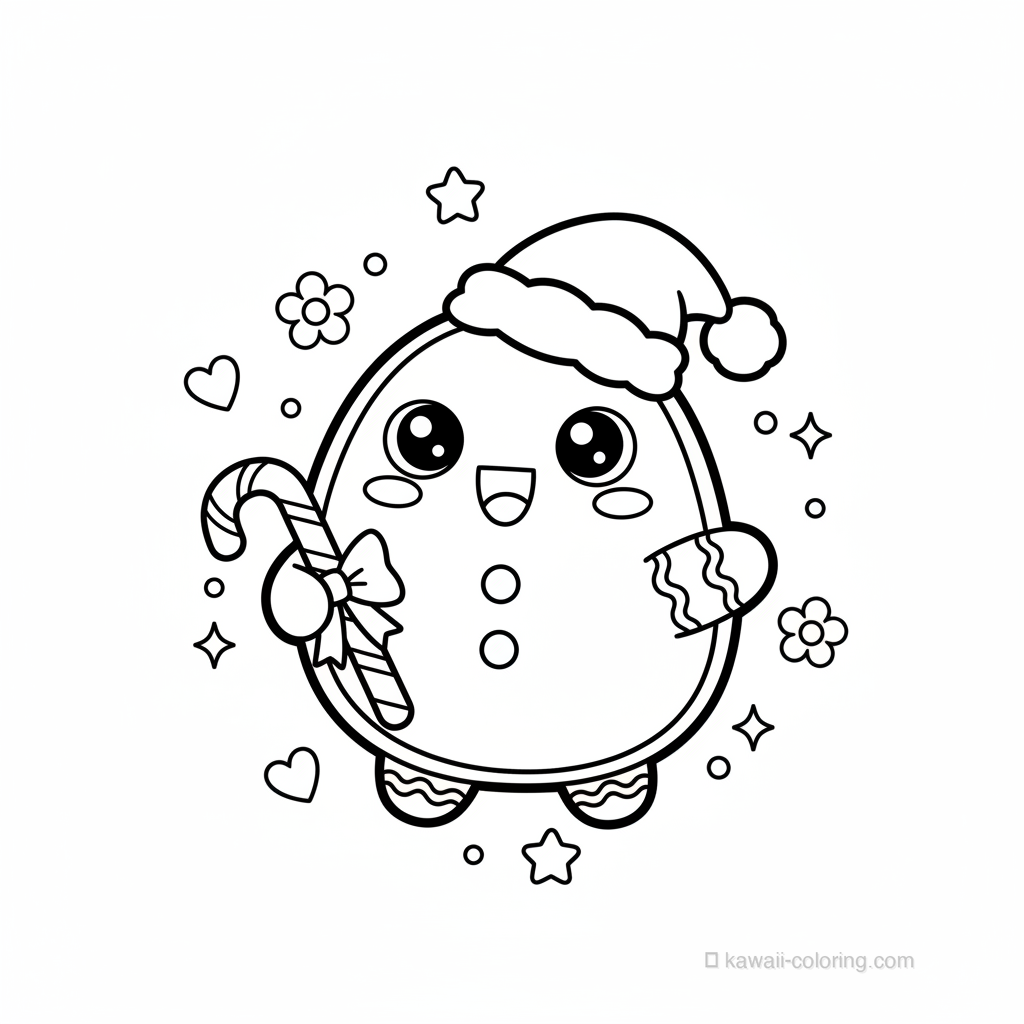 Kawaii Christmas Kawaii Ausmalbild #12