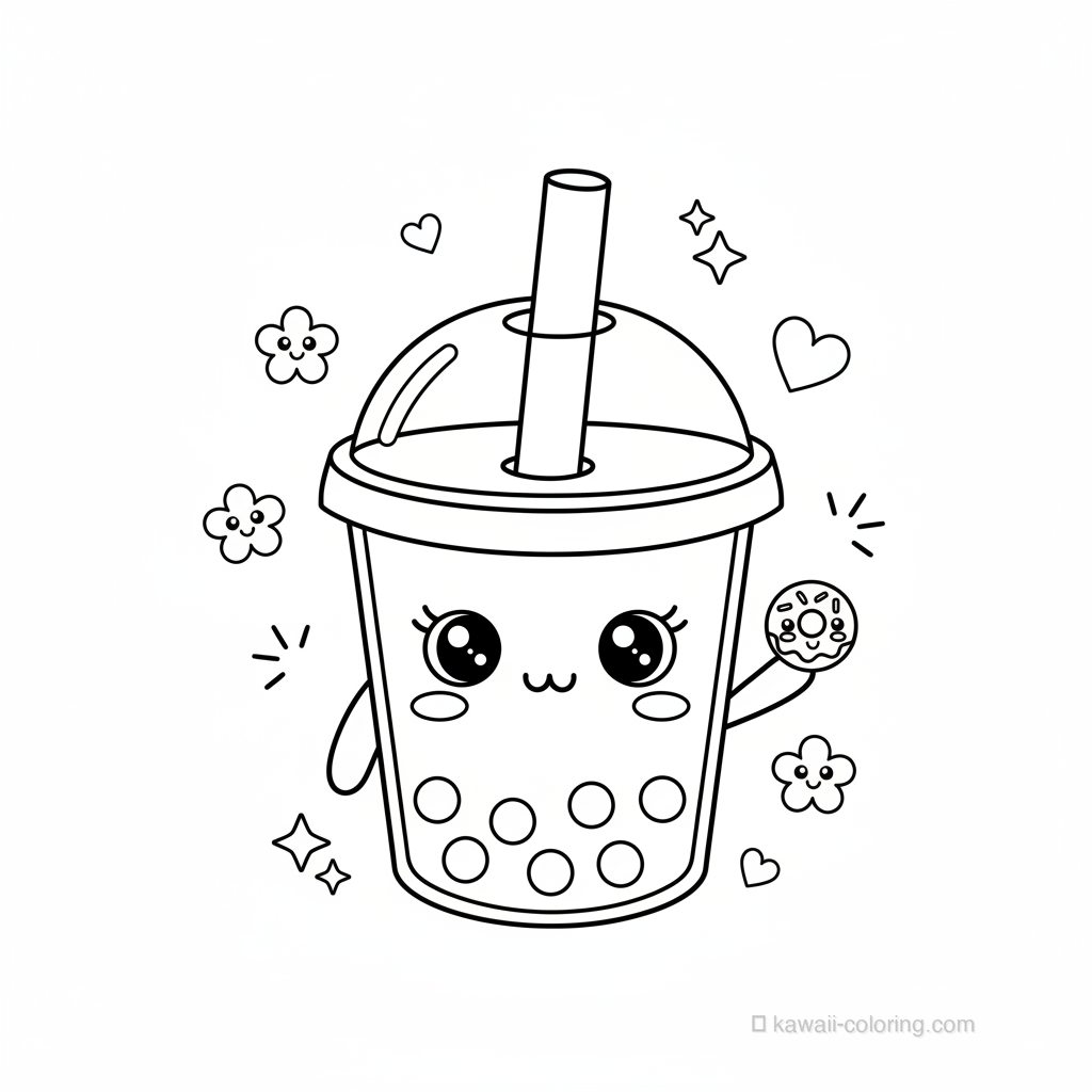 Desenho Kawaii Food para Colorir #27