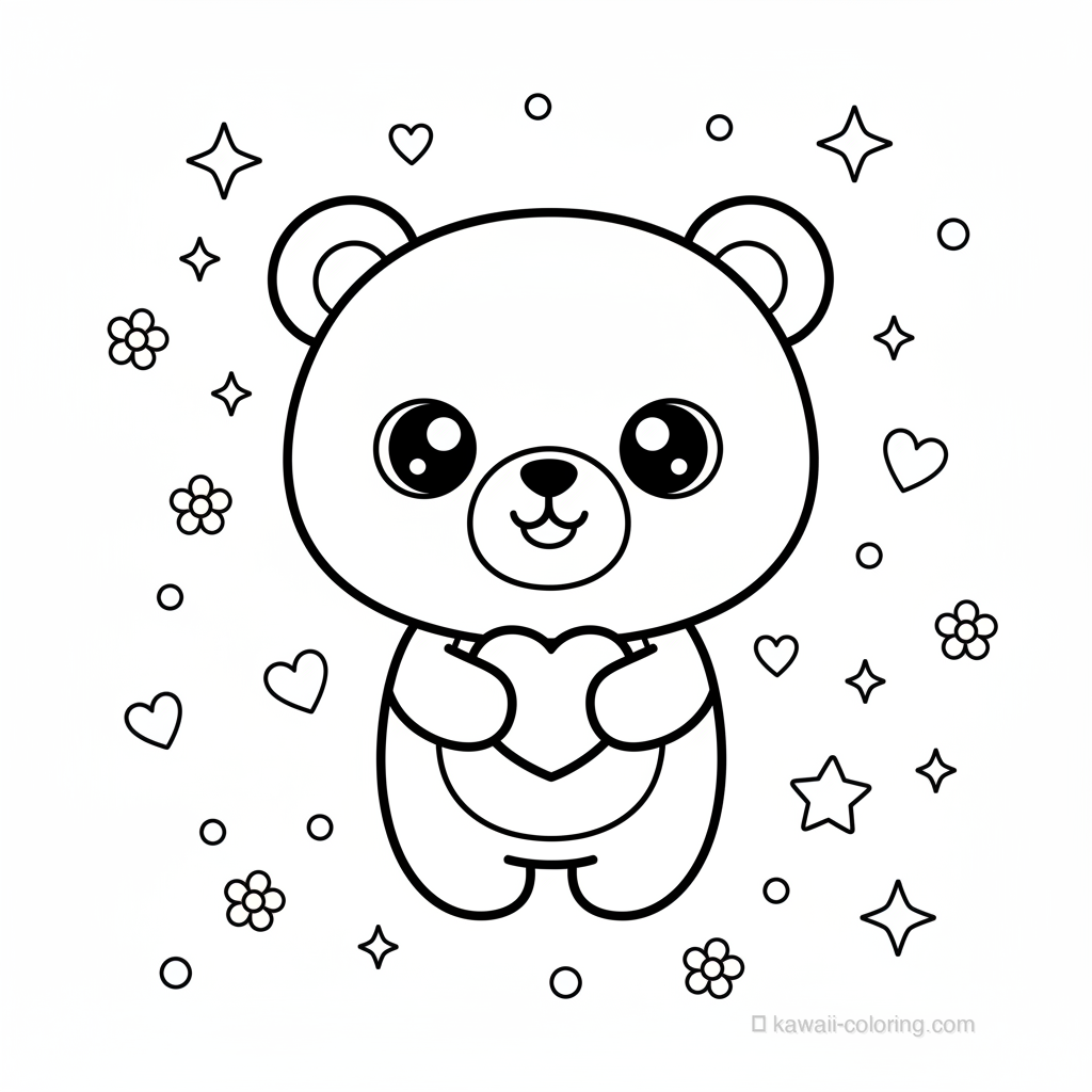 Coloriage Kawaii Oursons Kawaii #29
