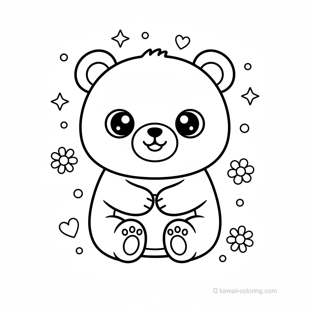 Desenho Kawaii Bears para Colorir #28