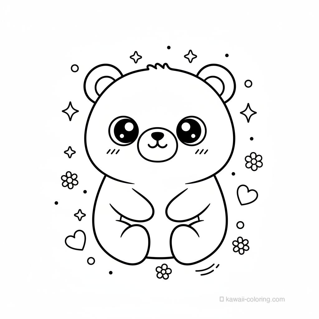 Coloriage Kawaii Oursons Kawaii #25