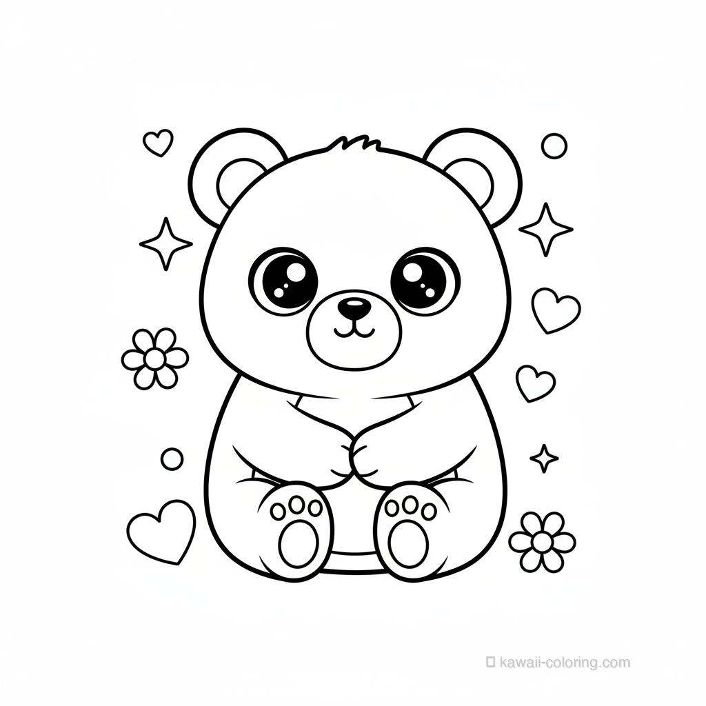 Coloriage Kawaii Oursons Kawaii #23