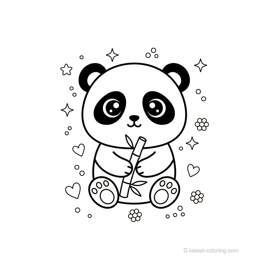 Coloriage Kawaii Pandas Kawaii #28