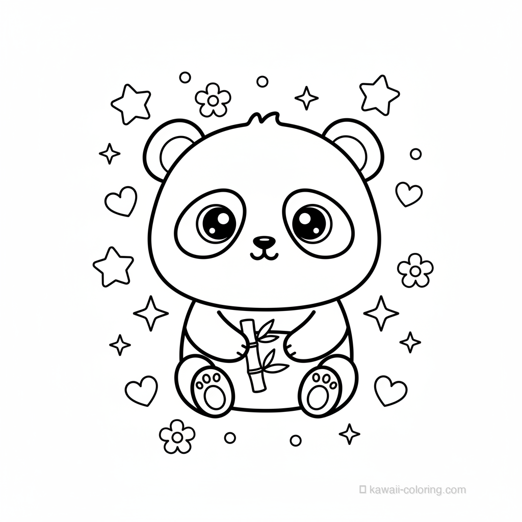 Coloriage Kawaii Pandas Kawaii #21
