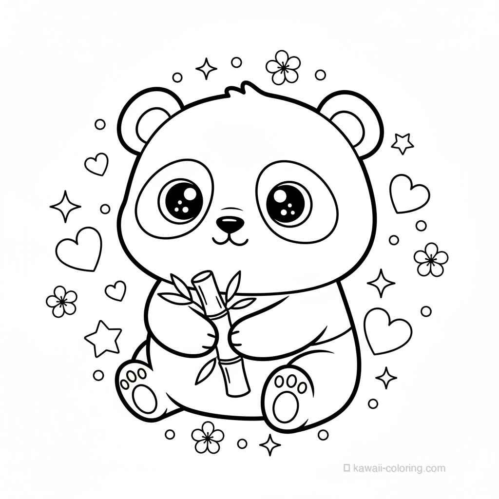 Coloriage Kawaii Pandas Kawaii #29