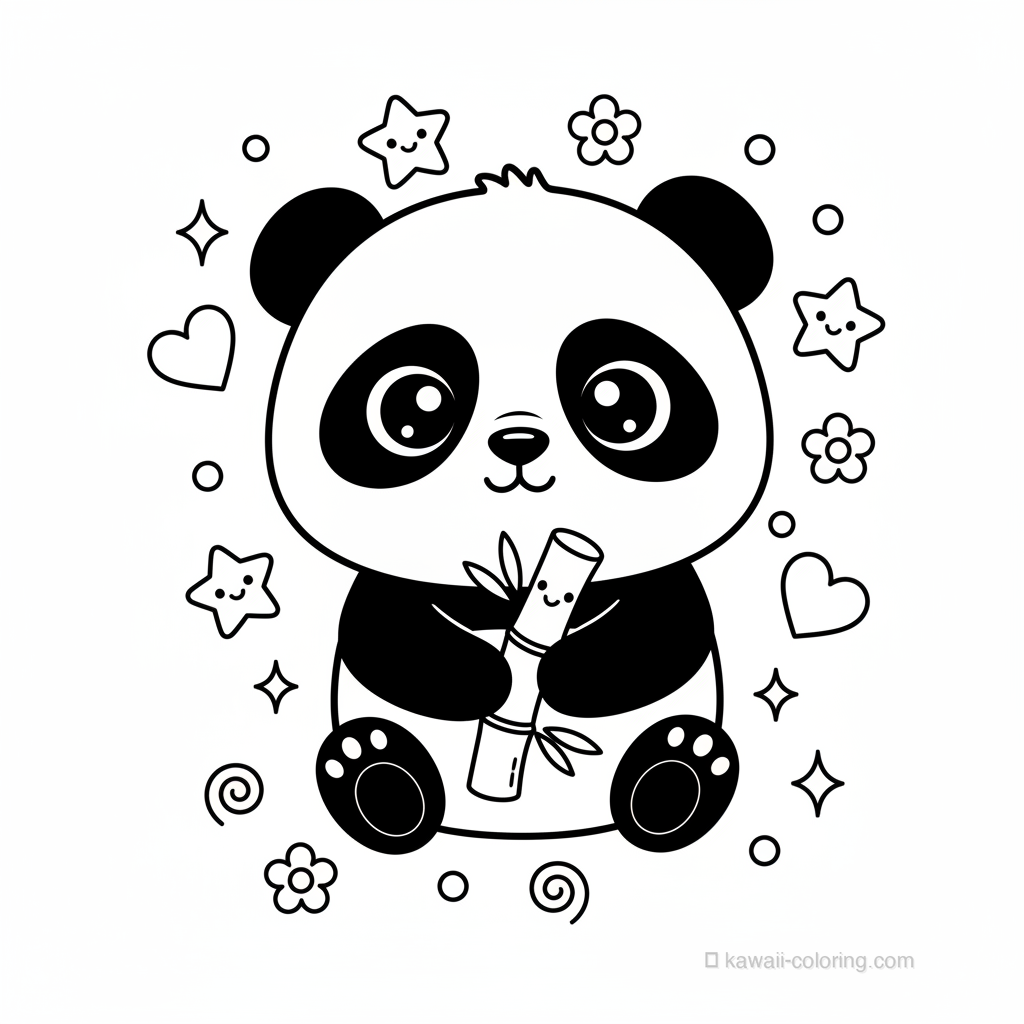 Coloriage Kawaii Pandas Kawaii #25