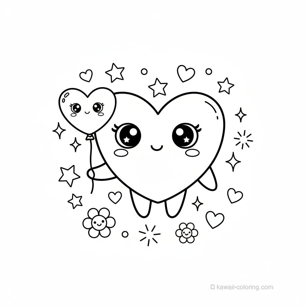 Kawaii Valentine Kawaii Ausmalbild #13