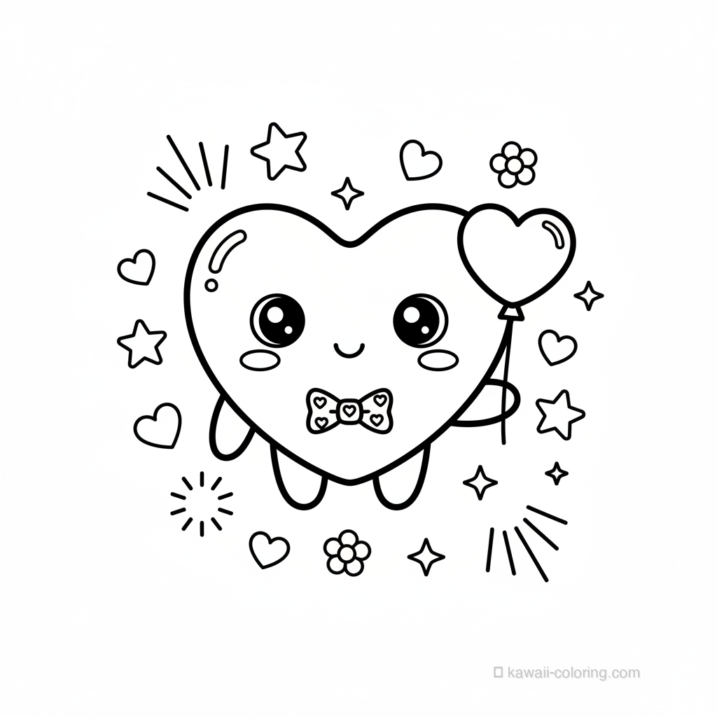 Kawaii Valentine Kawaii Ausmalbild #3