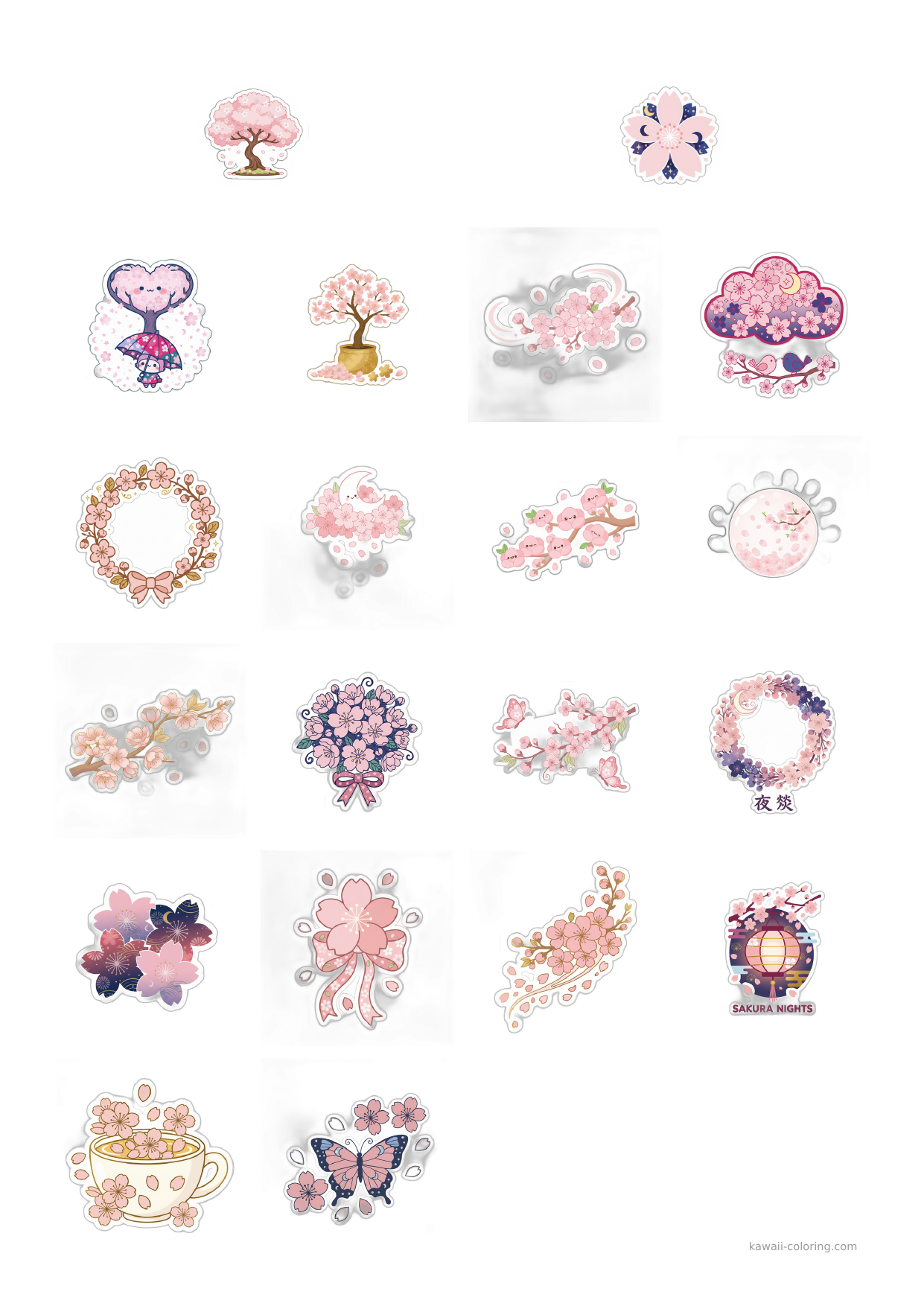 Stickers Fleurs de Cerisier Mix