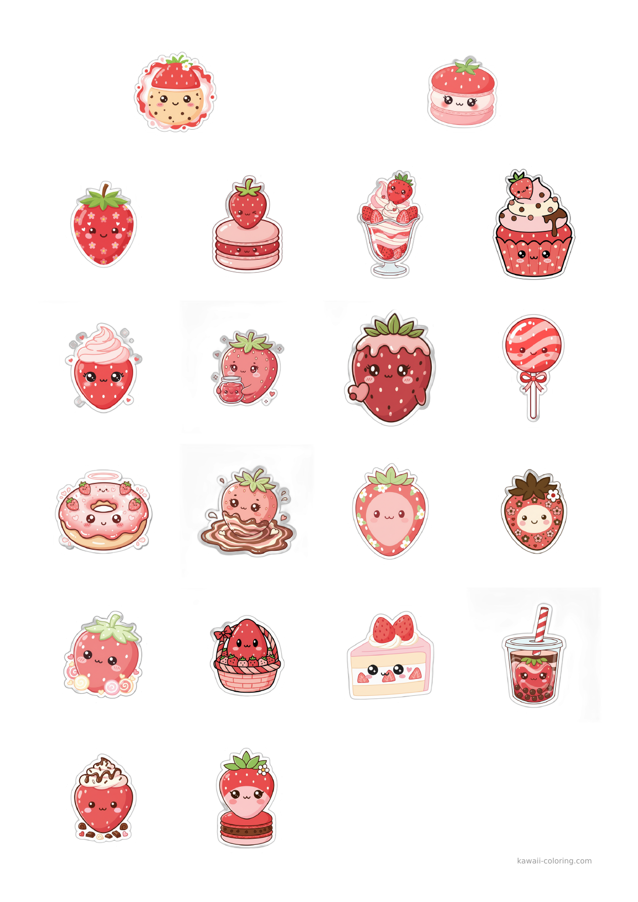 Stickers Fraises Noir